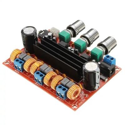2.1 चैनल डिजिटल एम्पलीफायर बोर्ड TPA3116D2 चिप 50Wx2 आउटपुट और 12V-24V पावर सप्लाई के साथ