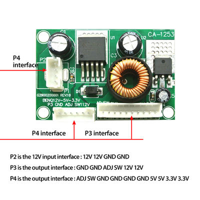 CA-1253 12V से 5V से 3.3V वोल्टेज रूपांतरण मॉड्यूल BENQ लाइन के साथ BENQ पावर बोर्ड बिजली आपूर्ति मॉड्यूल
