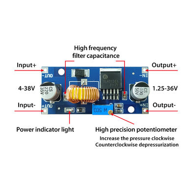 CA-4015 5A DC-DC स्टेप डाउन बोर्ड 4~38V उच्च शक्ति कम तरंग LM2596 XL4015E बिजली आपूर्ति मॉड्यूल से कहीं अधिक