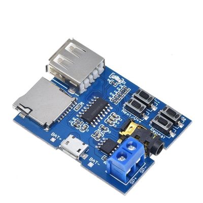 3.7V लिथियम बैटरी ऑडियो प्लेयर मॉड्यूल के लिए 2W मोनो एम्पलीफायर TF कार्ड और U डिस्क प्ले मोड के साथ MP3 डिकोडर बोर्ड