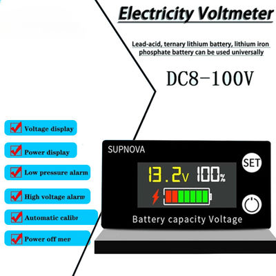 लीड एसिड डिजिटल एमीटर वोल्टमीटर मोटरसाइकिल वोल्ट गेज 12V-84V