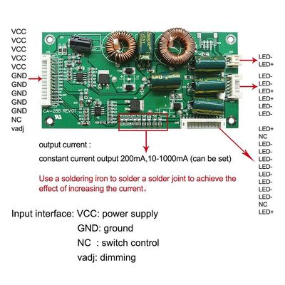CA-288 यूनिवर्सल बैकलाइट इन्वर्टर 26''-55'' 60V-165v स्वचालित रूप से समायोजित वोल्टेज