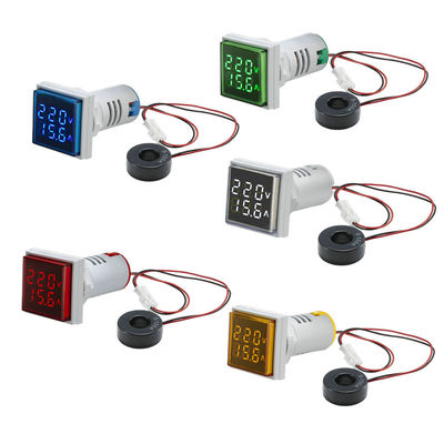 स्क्वायर एलईडी डिजिटल वोल्टमीटर और एमीटर 110V 220V वोल्टेज करंट
