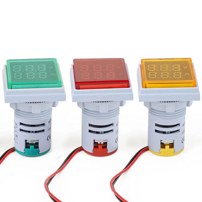 स्क्वायर एलईडी डिजिटल वोल्टमीटर और एमीटर 110V 220V वोल्टेज करंट