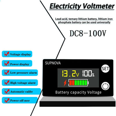 लीड एसिड डिजिटल एमीटर वोल्टमीटर मोटरसाइकिल वोल्ट गेज 12V-84V