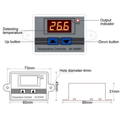 XH-W3002 डिजिटल थर्मामीटर नियंत्रक तापमान सेंसर स्विच 12V 24V 110V-220V