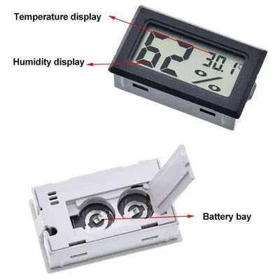 इंडोर मिनी एलसीडी डिजिटल थर्मो हाइग्रोमीटर 2 DC 1.5V LR44 बटन बैटरी