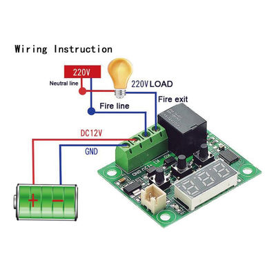 W1209 थर्मोस्टेट डिजिटल थर्मामीटर नियंत्रक 1 10A रिले DC12V