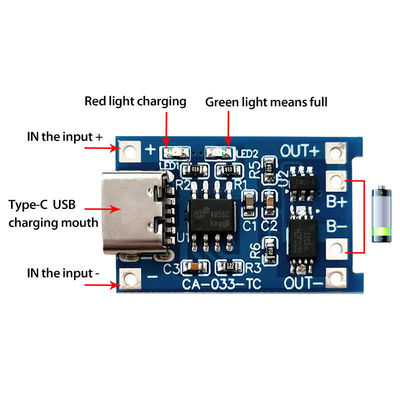 CA-033 USB 5V BMS बैटरी प्रोटेक्शन बोर्ड 2.8x1.7cm माइक्रो USB
