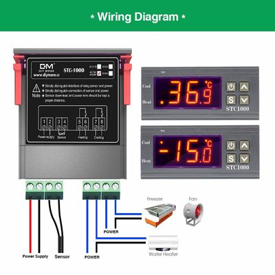 10ए एलसीडी डिस्प्ले डिजिटल आर्द्रता नियंत्रक एनटीसी सेंसर एसी 110V-220V मॉनिटरिंग रेगुलेटर