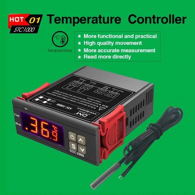 10ए एलसीडी डिस्प्ले डिजिटल आर्द्रता नियंत्रक एनटीसी सेंसर एसी 110V-220V मॉनिटरिंग रेगुलेटर