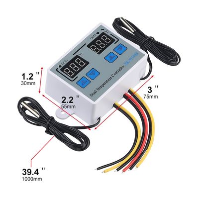 दोहरी एलईडी डिजिटल थर्मामीटर नियंत्रक इलेक्ट्रिक हीटिंग 220V