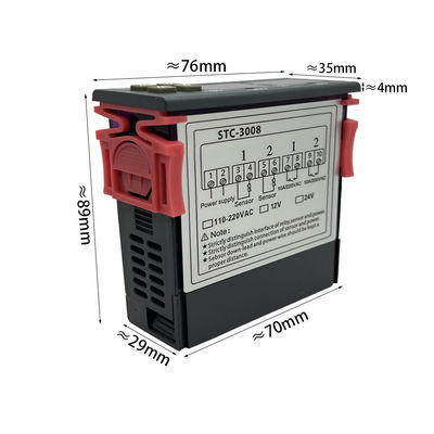 STC-3008 डिजिटल थर्मामीटर नियंत्रक दो रिले आउटपुट जांच 12V 24V 220V के साथ