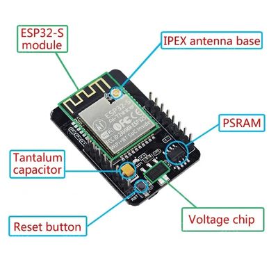 ESP32 ESP32-S वाईफाई बीटी विकास बोर्ड के साथ OV2640 कैमरा मॉड्यूल ESP32-CAM