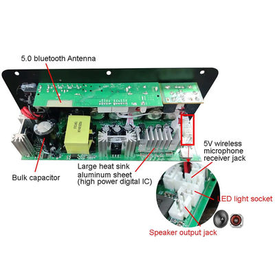 D100W ब्लूटूथ 5.0 पावर एम्पलीफायर बोर्ड AC 220V DC 12-24V 5V वायरलेस मॉड्यूल 8-12 इंच के लिए