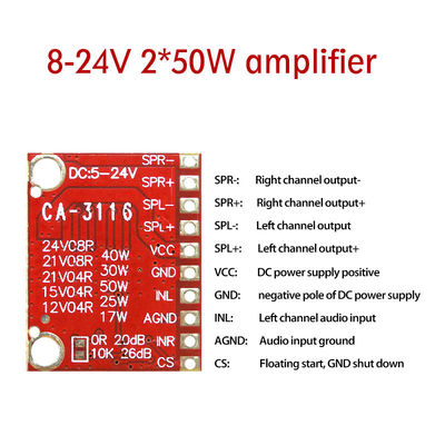 CA-3116 एम्पलीफायर ऑडियो मॉड्यूल डिजिटल पावर एम्पलीफायर बोर्ड 50W