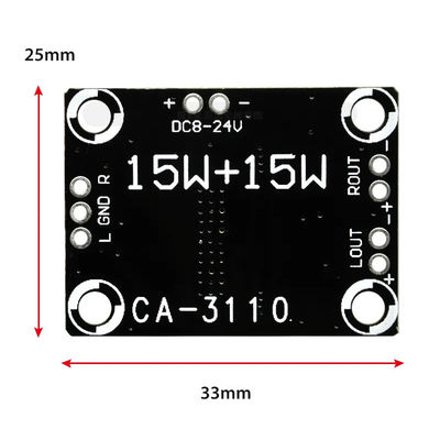 CA-3110 डिजिटल एम्पलीफायर बोर्ड 2x15W स्टीरियो क्लास D 8-24V DC TPA3110 चिप के साथ