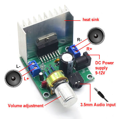 CA-7297 डिजिटल एम्पलीफायर मॉड्यूल 2*15W डुअल-चैनल पार्ट्स DIY किट ऑडियो एम्पलीफायर बोर्ड TDA7297