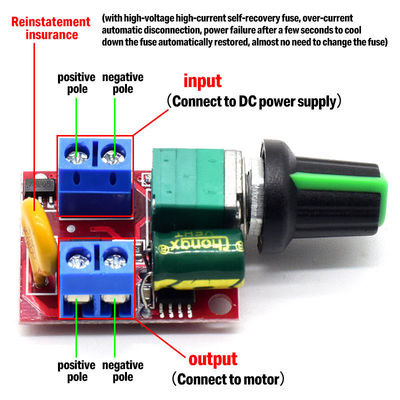 CA-105AS 35V 5A 90W PWM मोटर स्पीड कंट्रोलर एडजस्ट बोर्ड स्विच