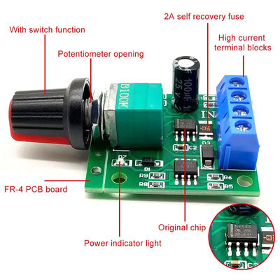 CA-102A पीडब्ल्यूएम मोटर स्पीड रेगुलेटर 2A 30W 1.8V 3V 5V 6V 12V डीसी मोटर गवर्नर स्पीड रेगुलेटर