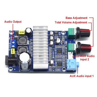 CA-3316A 100W डिजिटल पावर एम्पलीफायर बोर्ड 12-24V सबवूफर के लिए TPA3116 चिप के साथ