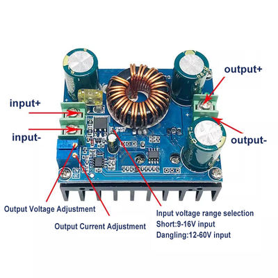 कार एलईडी ड्राइवर के लिए डीसी-डीसी स्टेप अप मॉड्यूल 9v-60V से 12v-80V 48V बूस्टर कन्वर्टर 600W