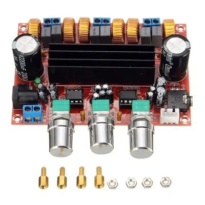 2.1 चैनल डिजिटल एम्पलीफायर बोर्ड TPA3116D2 चिप 50Wx2 आउटपुट और 12V-24V पावर सप्लाई के साथ