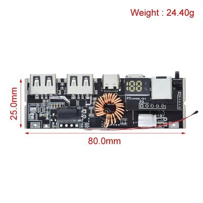 QC4.0 QC3.0 एलईडी डुअल यूएसबी पीडी पावर बैंक 18650 चार्जिंग मॉड्यूल तापमान नियंत्रण के साथ