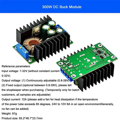 डीसी-डीसी 9 ए 300W बक कन्वर्टर 150W बूस्ट कन्वर्टर 5-40v से 1.2-35v पावर मॉड्यूल स्टेप डाउन कन्वर्टर