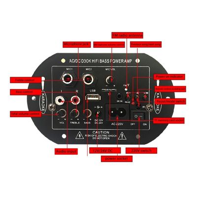 D3OK HIFI बास पावर होम एम्पलीफायर बोर्ड 2 चैनल ब्लूटूथ 4.2 और 12 वी 24 वी 220 वी ऑडियो एम्पलीफायर बोर्ड के साथ