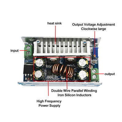 200W DC-DC Buck Module 15A स्टेप-डाउन कन्वर्टर 8-55V से 1-36V मानक माउंटिंग के साथ