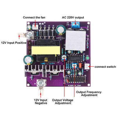 मानक माउंटिंग प्रकार 300W बूस्ट कन्वर्टर 12V से 220VAC 50Hz DC-AC स्टेप-अप इन्वर्टर