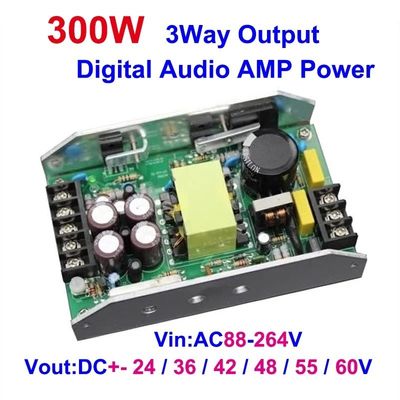 TPA3255 TPA3221 TPA3116 ऑडियो एम्पलीफायर के लिए 300W डुअल डीसी 24/36/48V 12V1A पावर सप्लाई