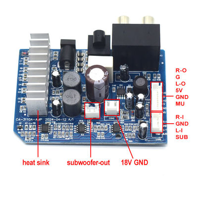 TPA3110 डिजिटल सबवूफर एम्पलीफायर बोर्ड 8-24V 2*15W 2.0 चैनलों के लिए