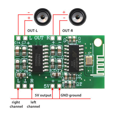 ब्लूटूथ 5.0 और PAM8403 चिपसेट क्लास डी एम्पलीफायर मॉड्यूल के साथ 5V डिजिटल ऑडियो पावर एम्पलीफायर