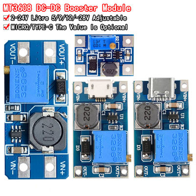 Creatall MT3608 डीसी-डीसी बूस्ट मॉड्यूल 2A बूस्ट बोर्ड इनपुट वोल्टेज 2-24V आउटपुट वोल्टेज 30V
