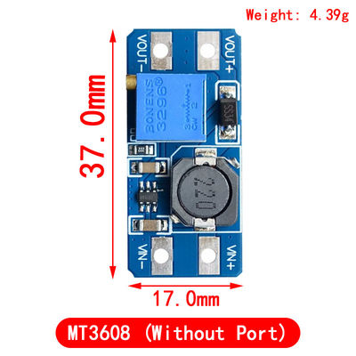 Creatall MT3608 डीसी-डीसी बूस्ट मॉड्यूल 2A बूस्ट बोर्ड इनपुट वोल्टेज 2-24V आउटपुट वोल्टेज 30V