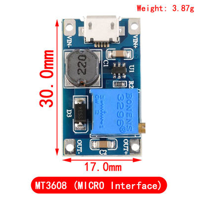 Creatall MT3608 डीसी-डीसी बूस्ट मॉड्यूल 2A बूस्ट बोर्ड इनपुट वोल्टेज 2-24V आउटपुट वोल्टेज 30V