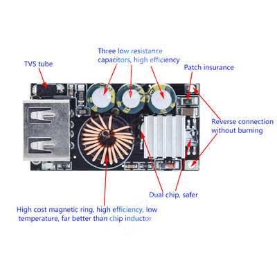QC3.0 DIY फास्ट चार्जर बोर्ड और 24W बिजली आपूर्ति के साथ आपातकालीन मोबाइल फोन चार्जिंग