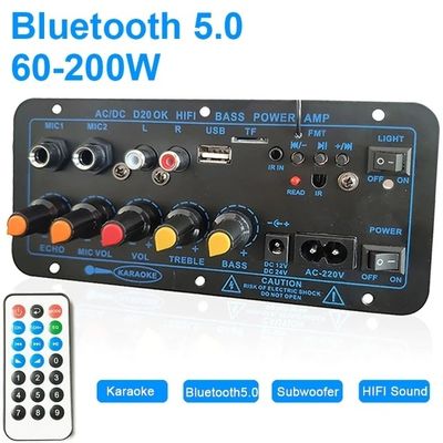 D20 200W BT 5.0 एम्पलीफायर बोर्ड कार स्टीरियो एम्पलीफायर दोहरी माइक्रोफोन और सबवूफर समर्थन के साथ