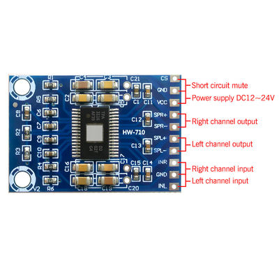 TPA3116D2 चिप डिजिटल एम्पलीफायर बोर्ड 50W+50W आउटपुट और 12V-24V DC पावर के साथ