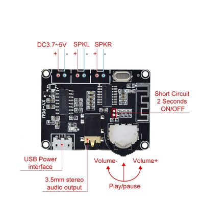 PAM8406 BT 5.0 DIY Kit रैखिक ऑडियो पावर एम्पलीफायर बोर्ड डीसी 3.7-5V स्टीरियो एम्पलीफायर बोर्ड