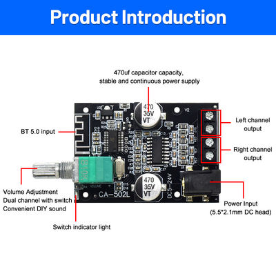 CA-502L MINI 5.0 वायरलेस ऑडियो डिजिटल पावर एम्पलीफायर बोर्ड 50Wx2 bt एम्पलीफायर एम्पलीफायर