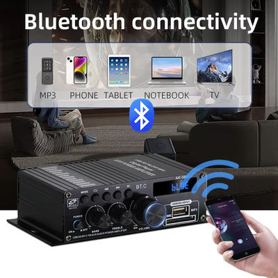 AK-380 2.0 चैनल ब्लूटूथ v5.0 ऑडियो एम्पलीफायर होम थिएटर के लिए 100-300W आउटपुट पावर के साथ