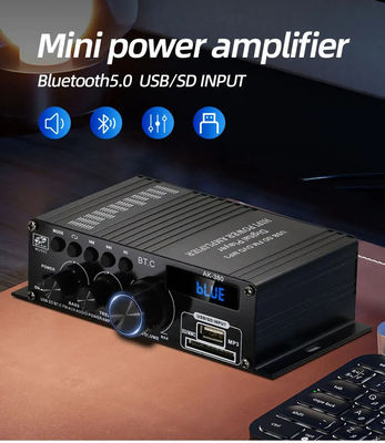 AK-380 2.0 चैनल ब्लूटूथ v5.0 ऑडियो एम्पलीफायर होम थिएटर के लिए 100-300W आउटपुट पावर के साथ