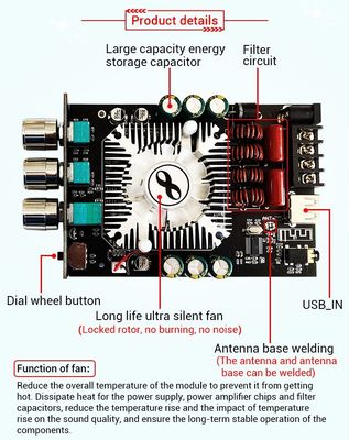 ZK-1602T 2*160W 2.0 चैनल डिजिटल पावर एम्पलीफायर मॉड्यूल क्लास डी ऑडियो स्टीरियो बीटी 5.0 सबवूफर एम्पलीफायर बोर्ड ZK-1602T