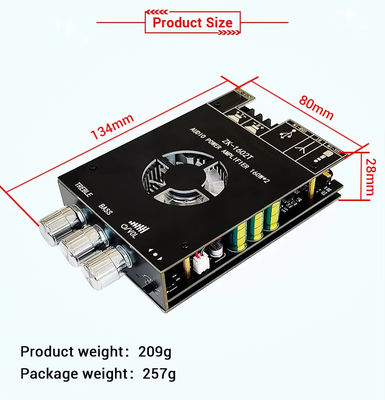 ZK-1602T 2*160W 2.0 चैनल डिजिटल पावर एम्पलीफायर मॉड्यूल क्लास डी ऑडियो स्टीरियो बीटी 5.0 सबवूफर एम्पलीफायर बोर्ड ZK-1602T
