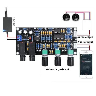 XH-M273 PT2399 डिजिटल प्रीएम्पलीफायर बोर्ड 12-24V डीसी स्टीरियो फ्रीक्वेंसी के साथ कराओके माइक्रोफोन नियंत्रण के लिए