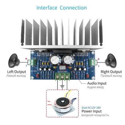 उच्च शक्ति वर्ग डी दोहरी AC12-32V ऑडियो एम्पलीफायर बोर्ड 2*100W TDA7293 स्पीकर के लिए स्टीरियो डिजिटल एम्प