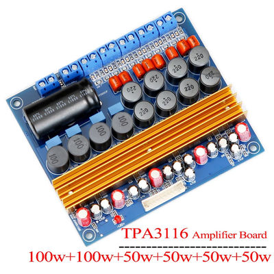 TPA3116D 5.1 चैनल क्लास डी डिजिटल एम्पलीफायर बोर्ड 100W+100W+4*50W पावरफुल स्पीकर के लिए